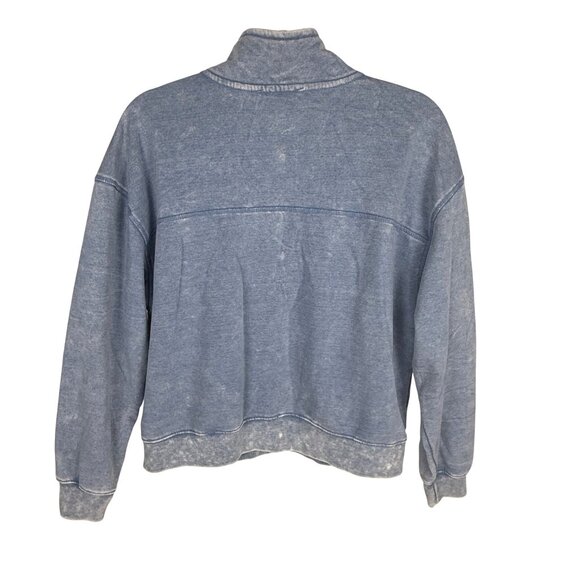 Sage & Stone Women's Crop Sweatshirt 1/4-Zip Blue Size M - Picture 3 of 4